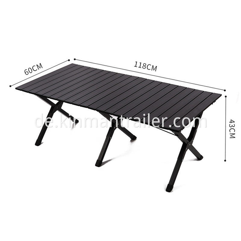 Black Color Aluminum Portable Folding Tables For Outdoor Camping